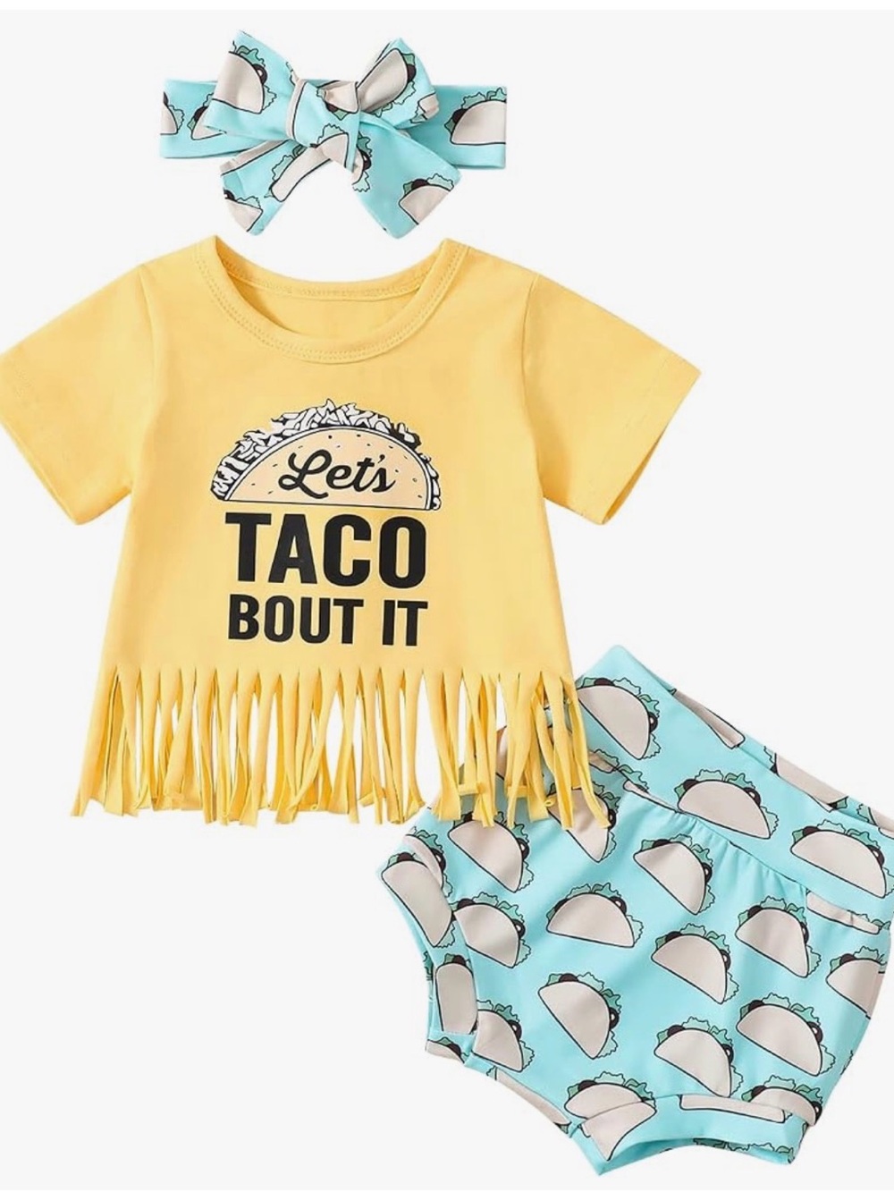 18-34 months girls fringe taco bout it set - girls outfit cute